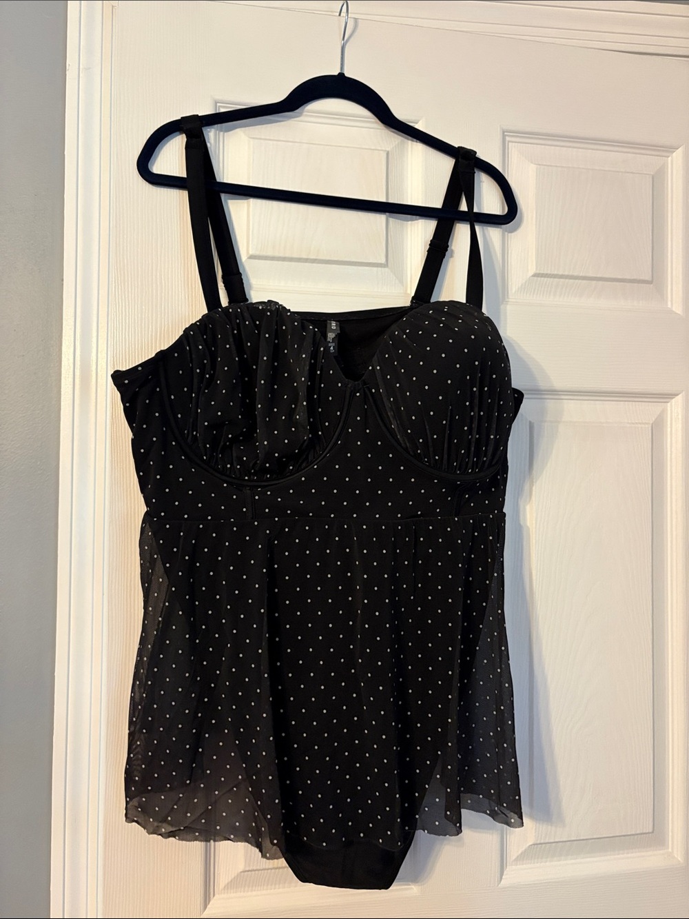 torrid Black Polka Dot underwire tankini